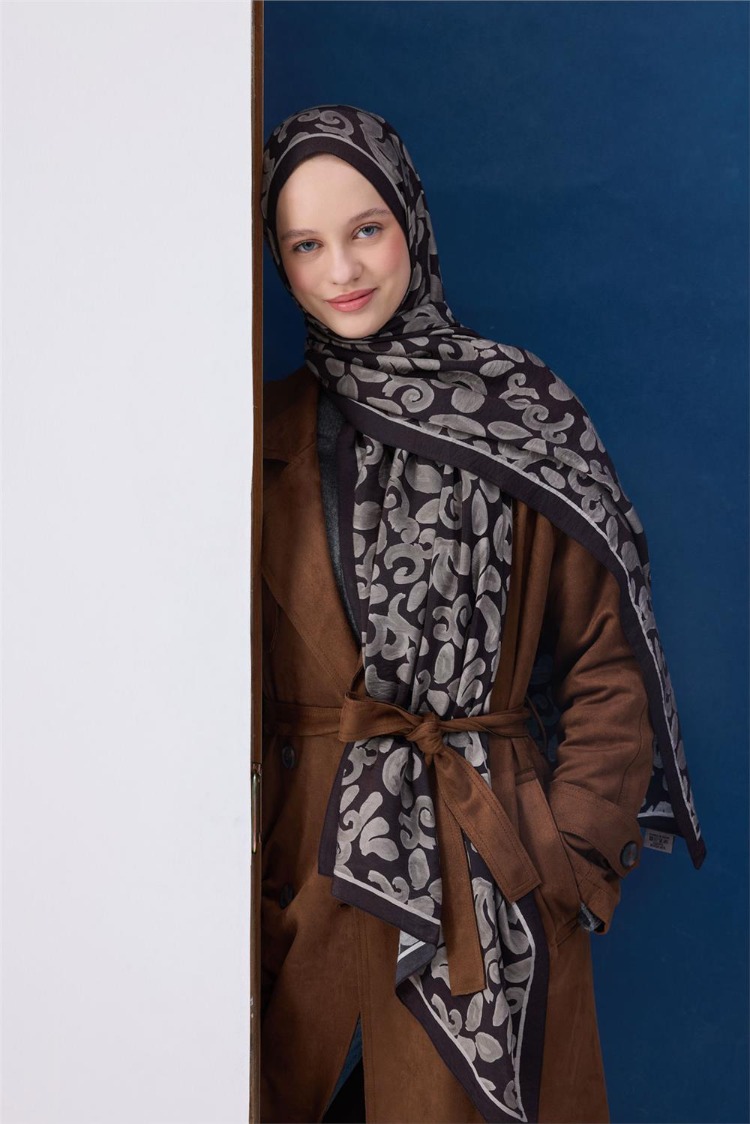 SİLK HOME - Urban Hours Harmony Siyah Mayda Şal 190X70