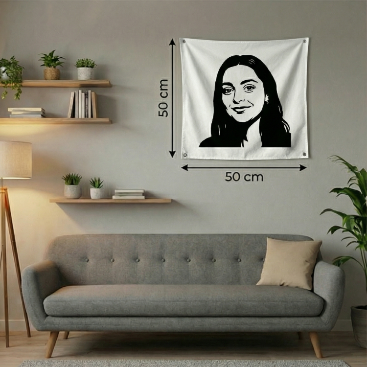 Kişiye Özel El Emeği Kare Pankart (50x50 cm)