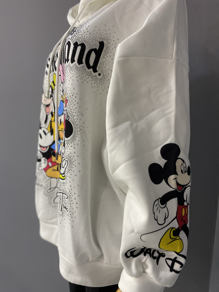 Orijinal baskı taşlı sweat shirt 