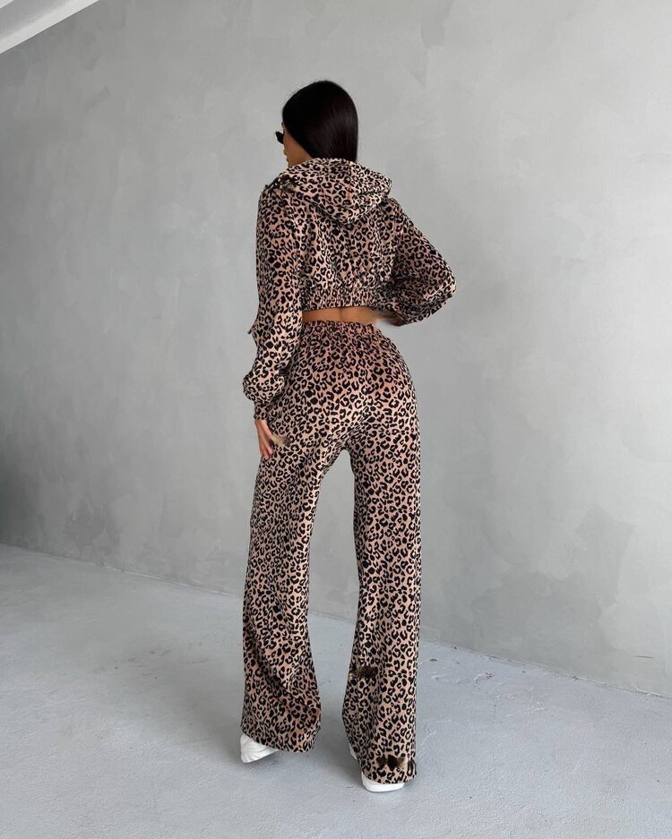 Leopar ikili eşofman takımı 