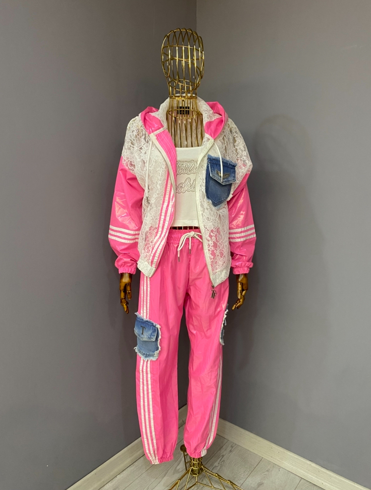 Tasarım eşofman takımı Pink üçlü 