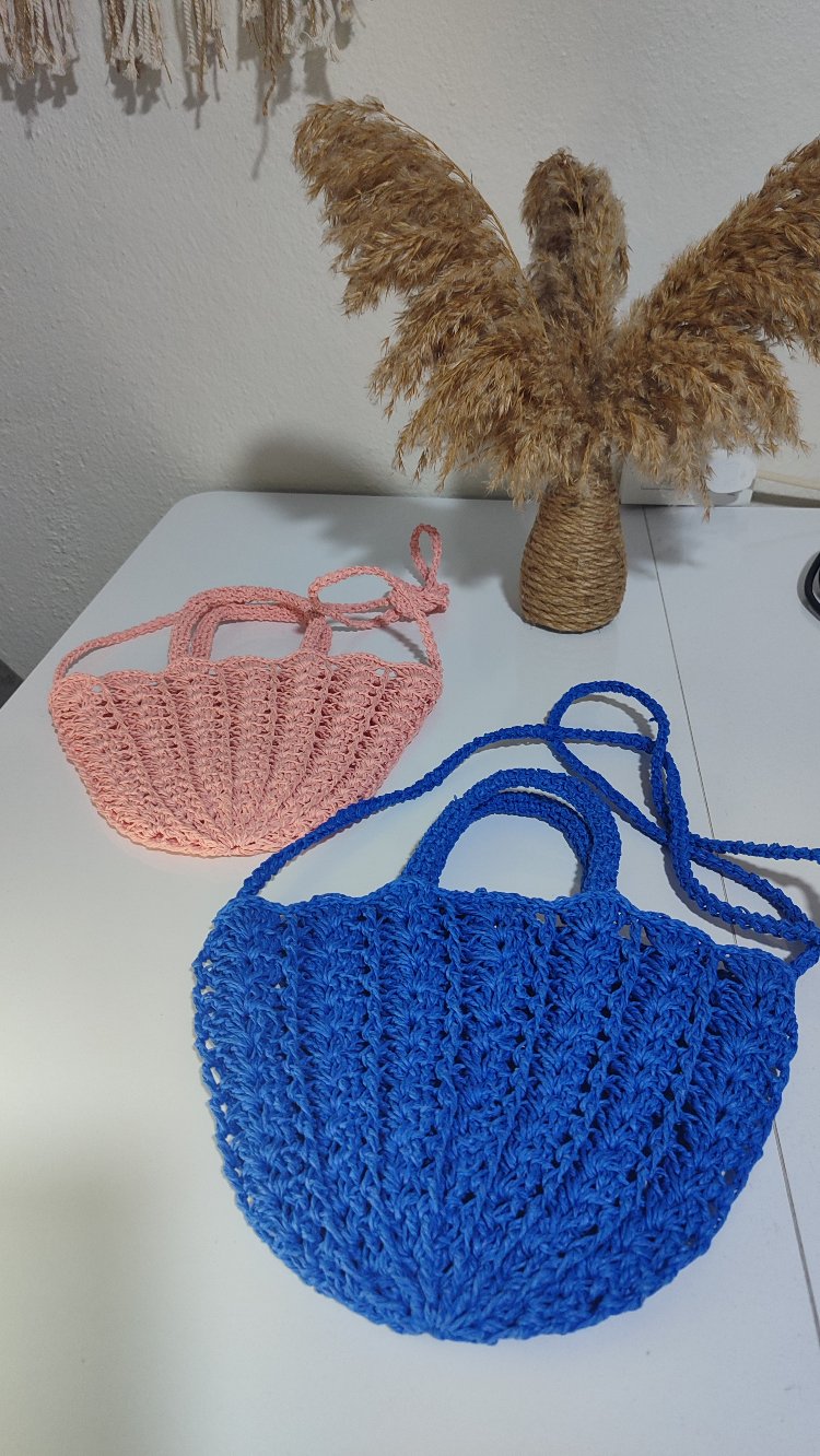 Mini midye çanta mavi renk 