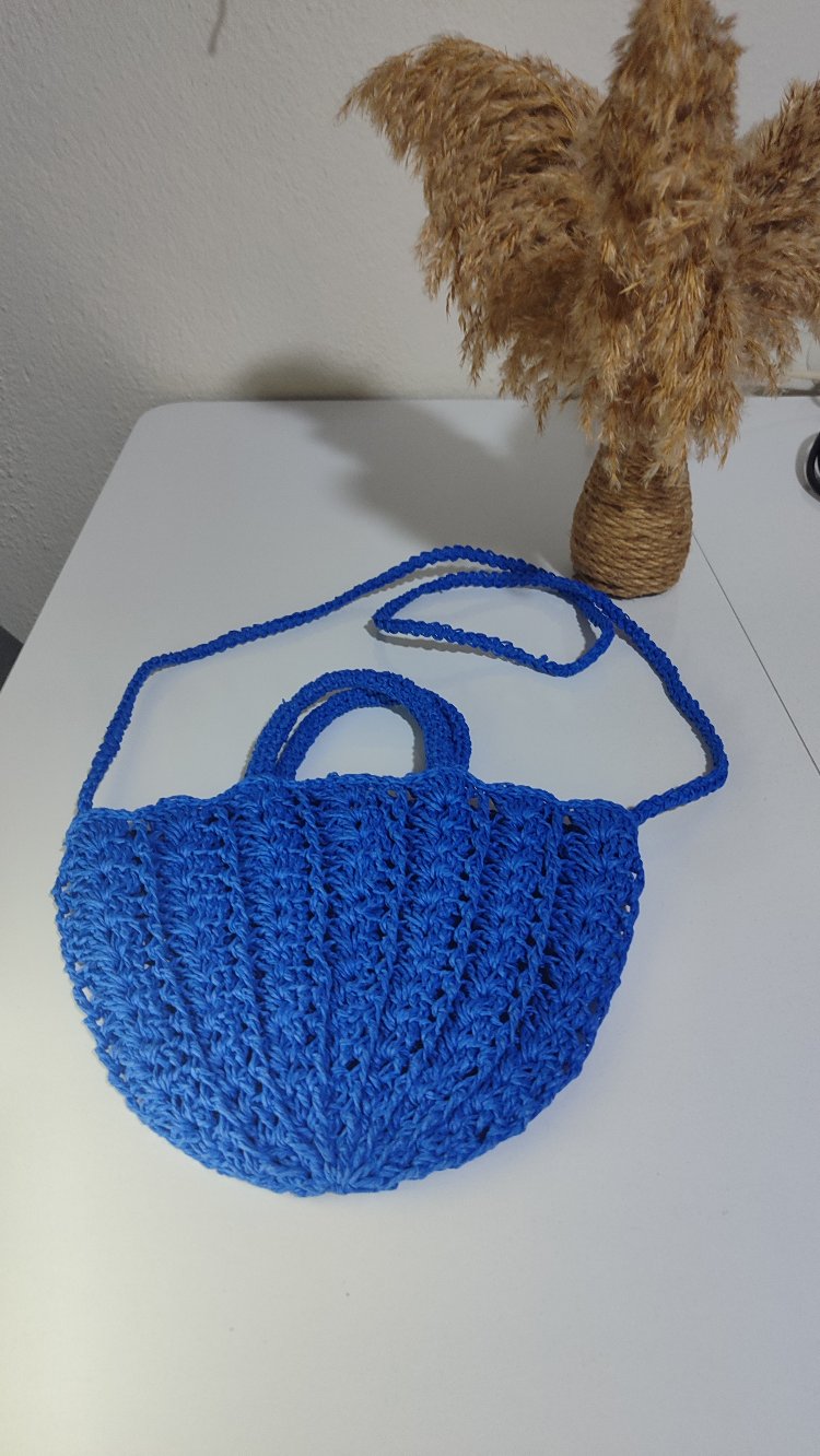 Mini midye çanta mavi renk 