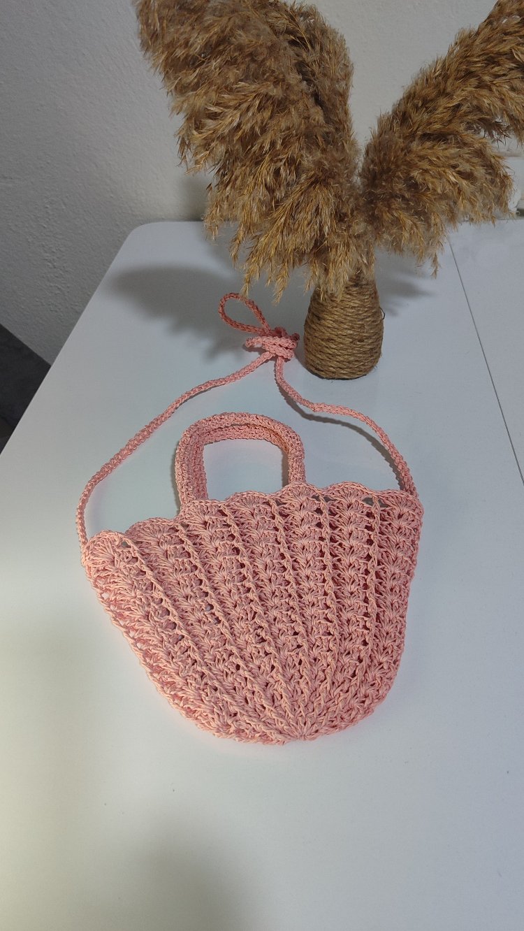 Mini midye çanta somon rengi