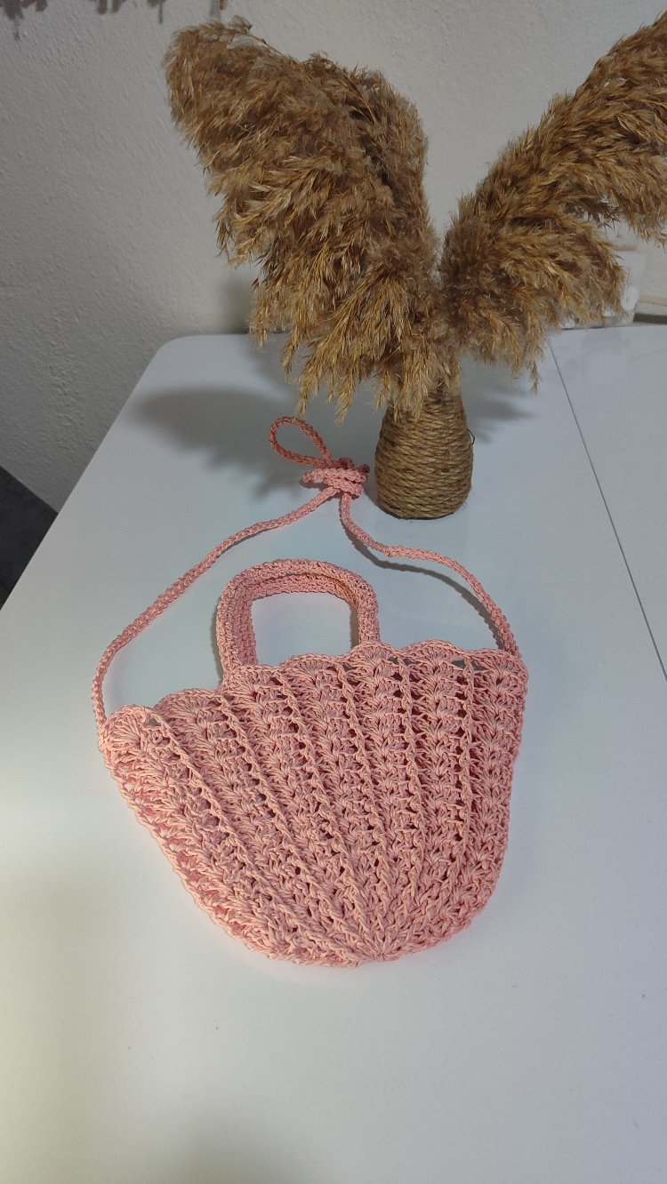 Mini midye çanta somon rengi