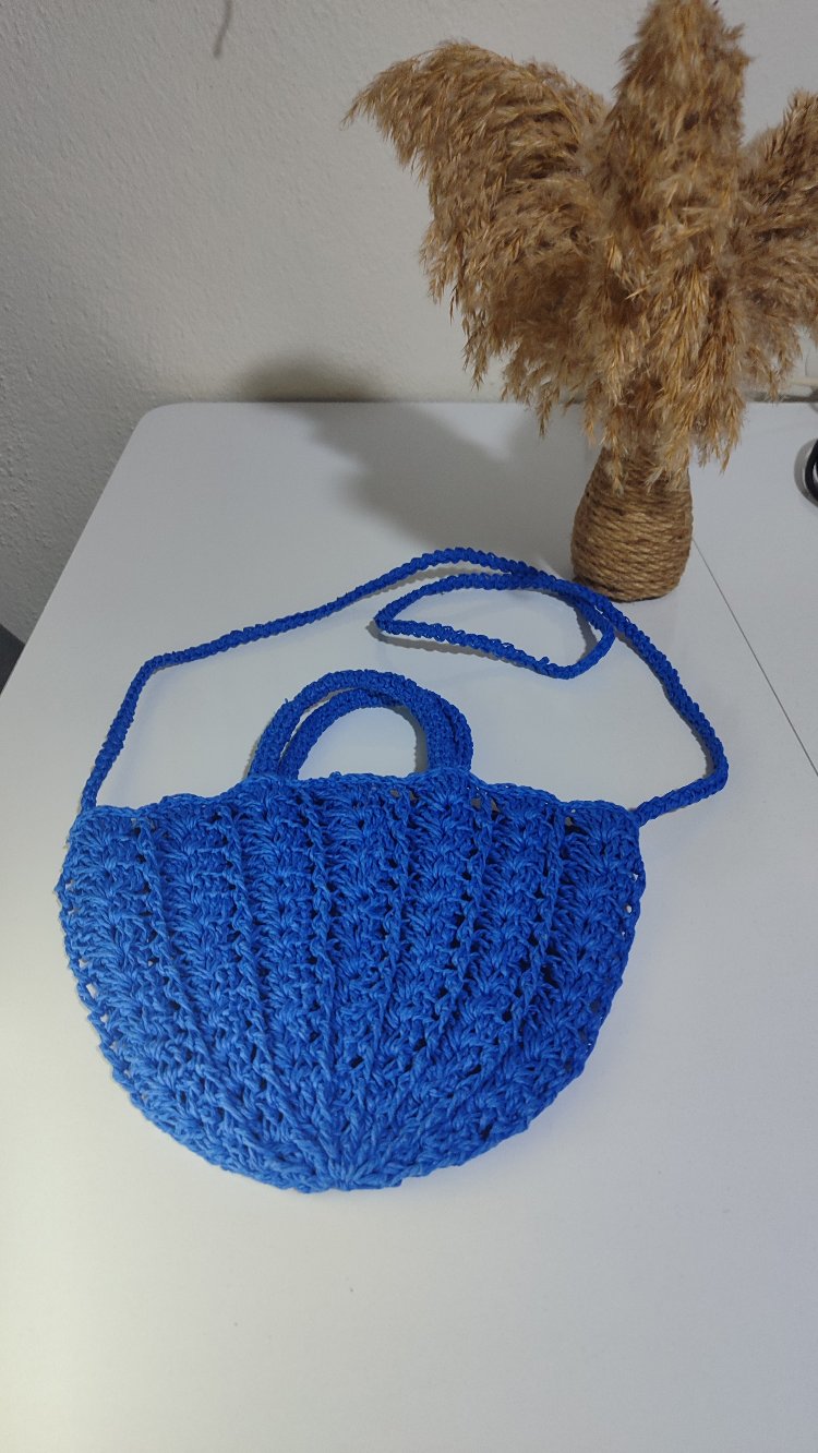 Mini midye çanta mavi renk 