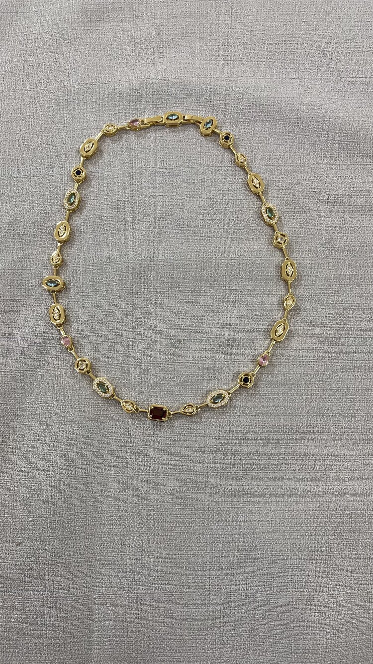 Tamtur Renkli Taşlı Kolye