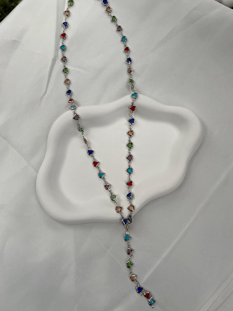 Renkli Taşlı Y Kolye
