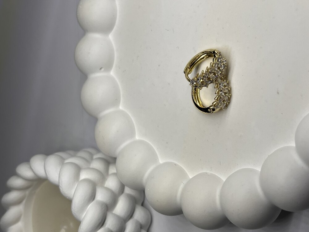 Taşlı Gold Küpe