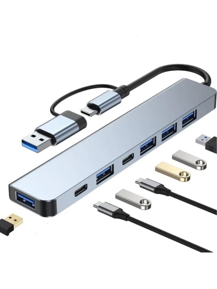 Metai Type-C Adaptör 7in1 USB 3.0 & 2.0 Hub Type-C Çoklayıcı Dönüştürücü Hızlı Şarj