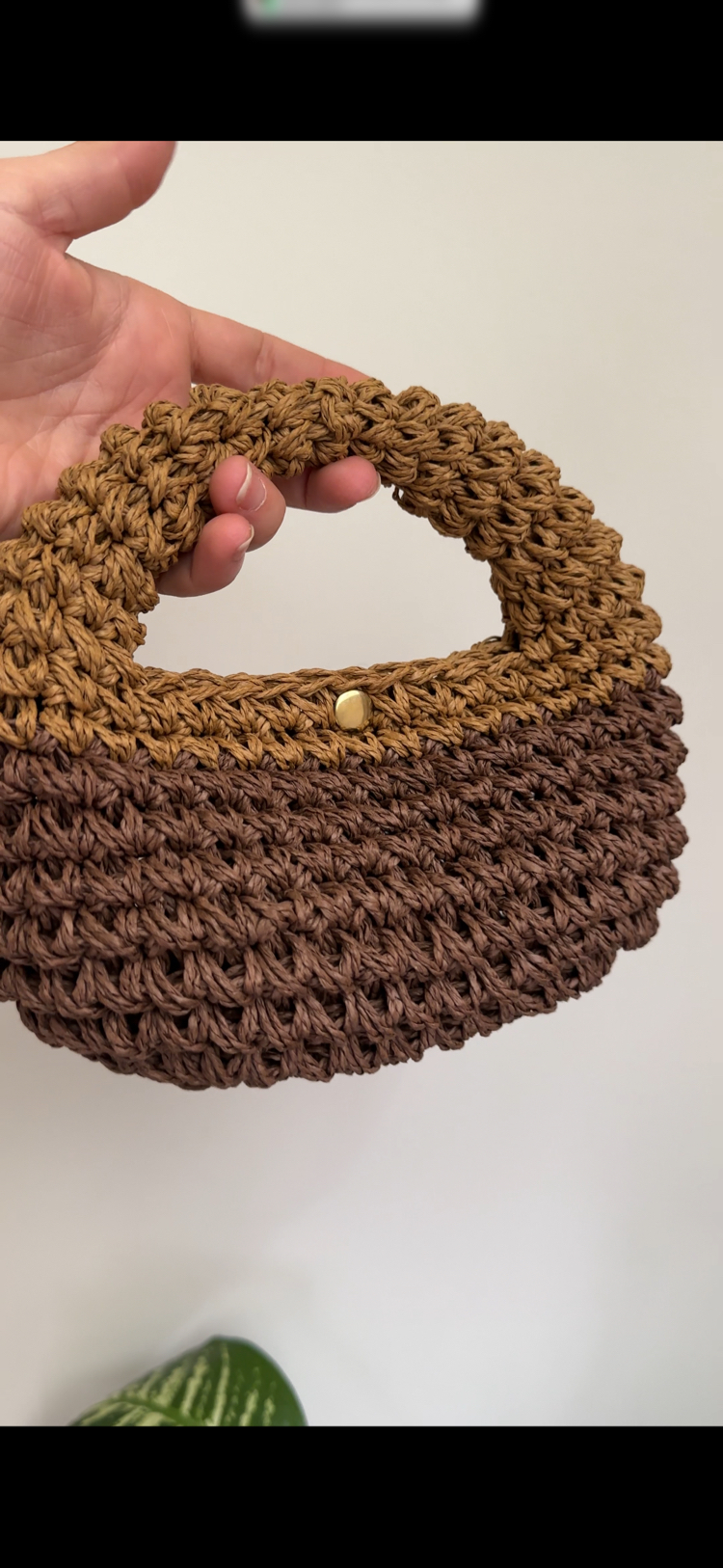 İki Renk Hasır Micro Bag