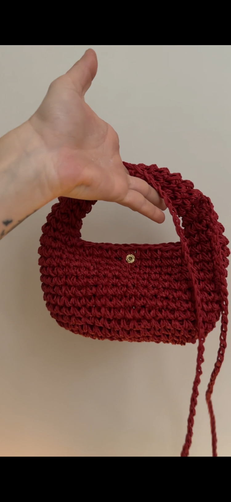 Kırmızı Hasır Midi Bag 