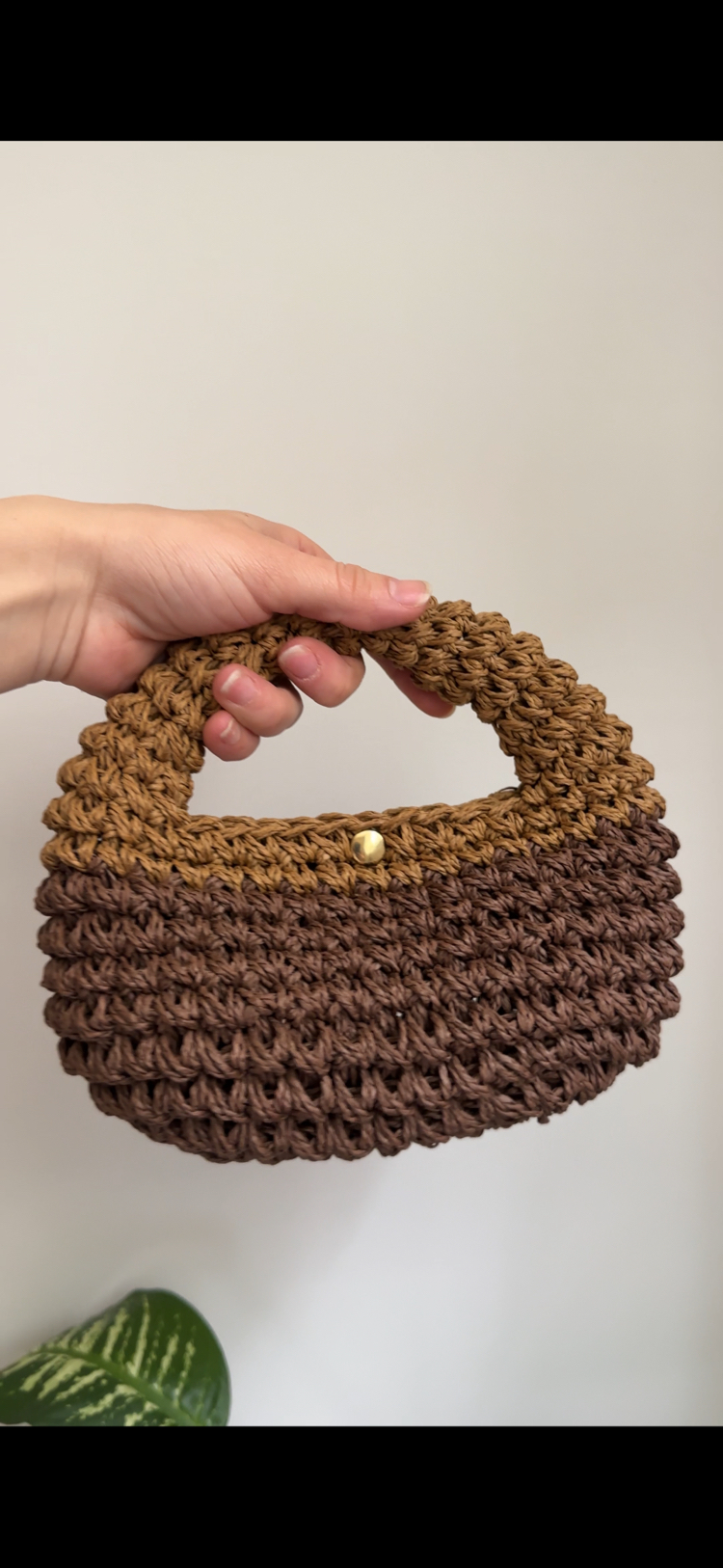 İki Renk Hasır Micro Bag