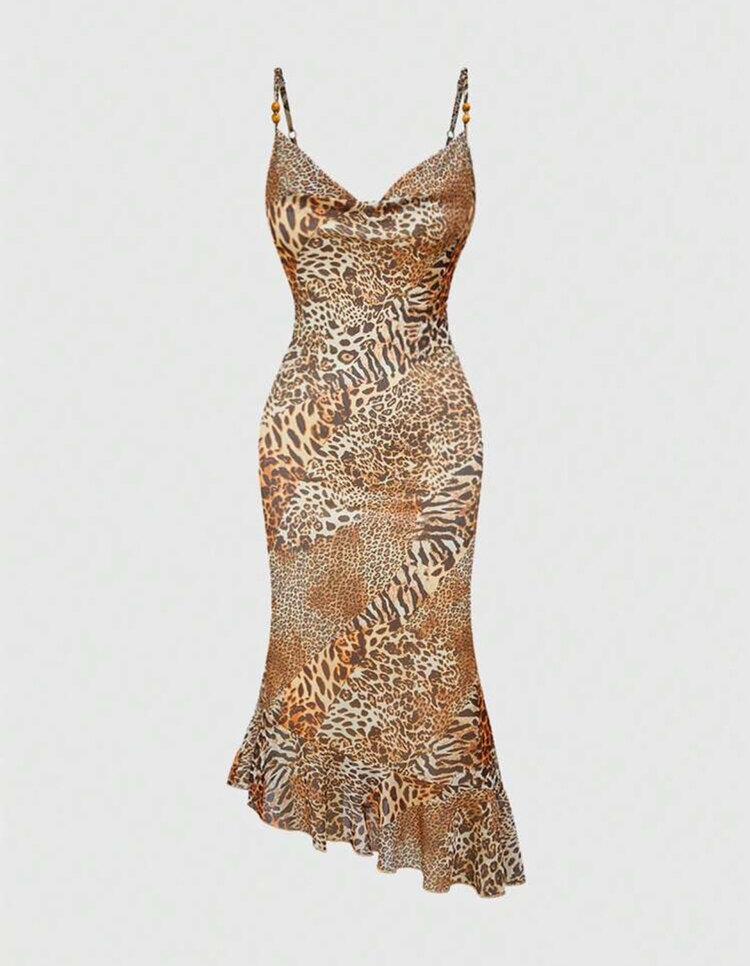 Leopar desen elbise