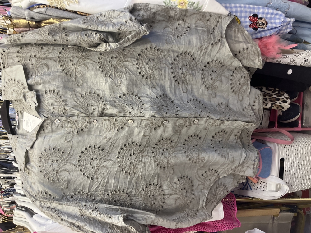 İtalyan brodeli ipek tencel gömlek