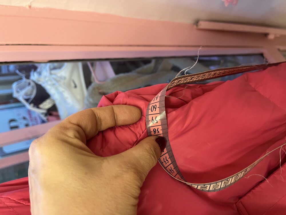 İthal pembe kurdele detaylı şişme mont