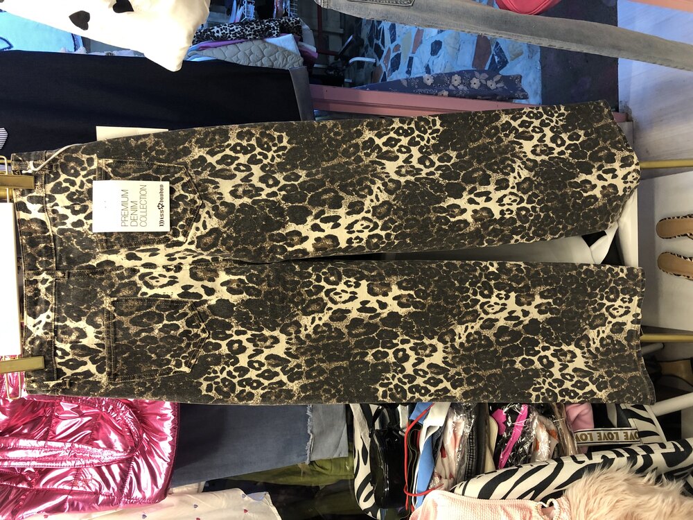 Leopar desen palazzo jean
