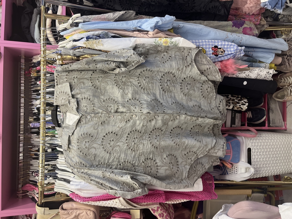 İtalyan brodeli ipek tencel gömlek