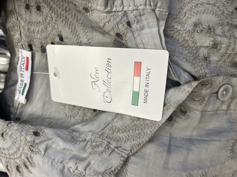 İtalyan brodeli ipek tencel gömlek