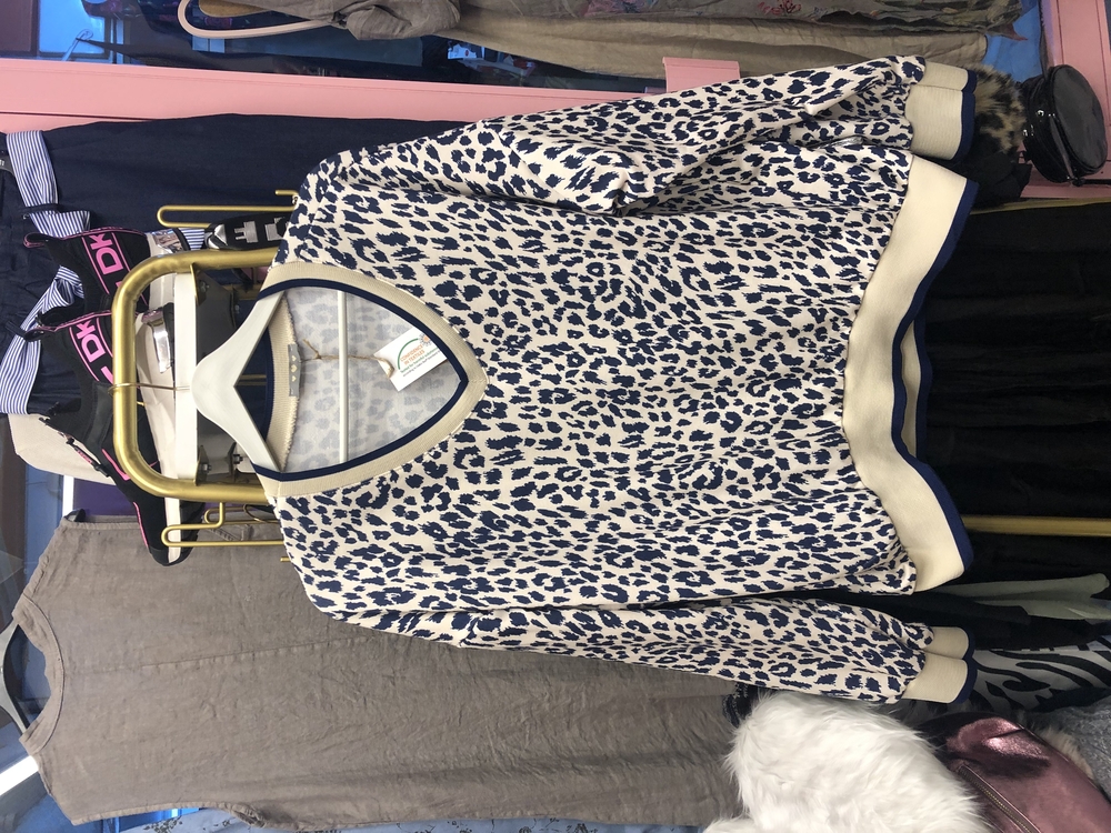 Leopar desen ithal koton bluz