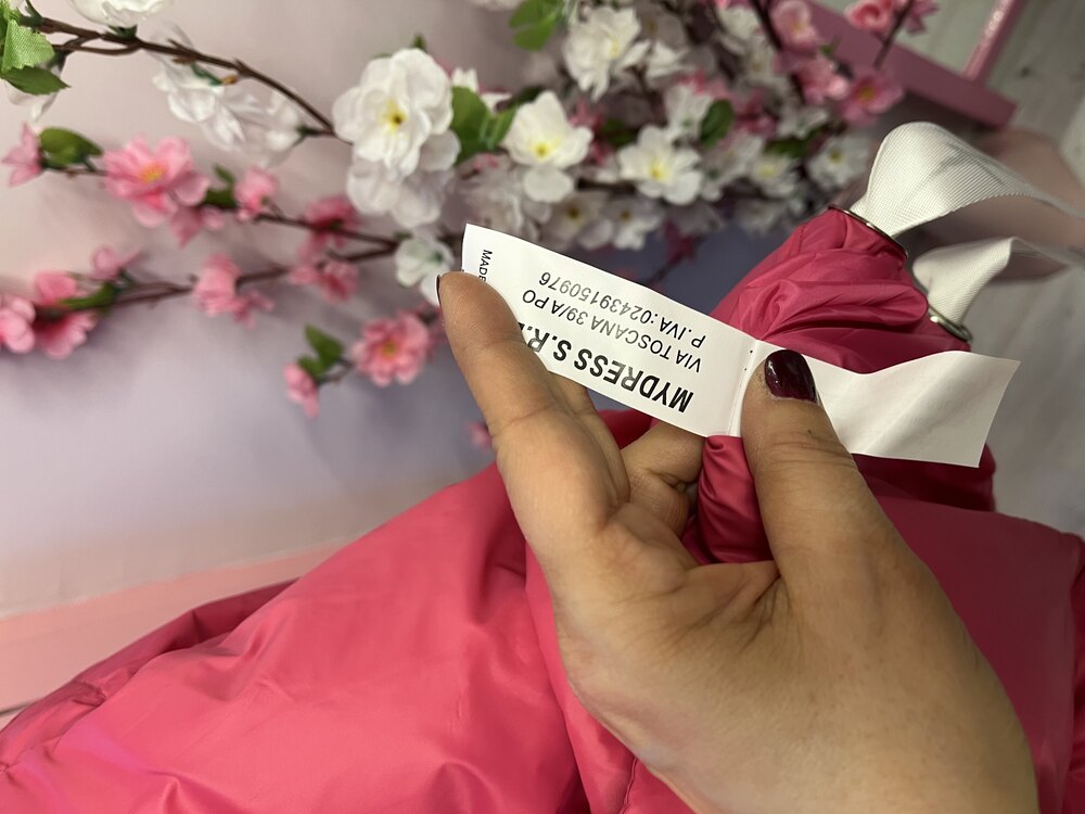 İthal pembe kurdele detaylı şişme mont