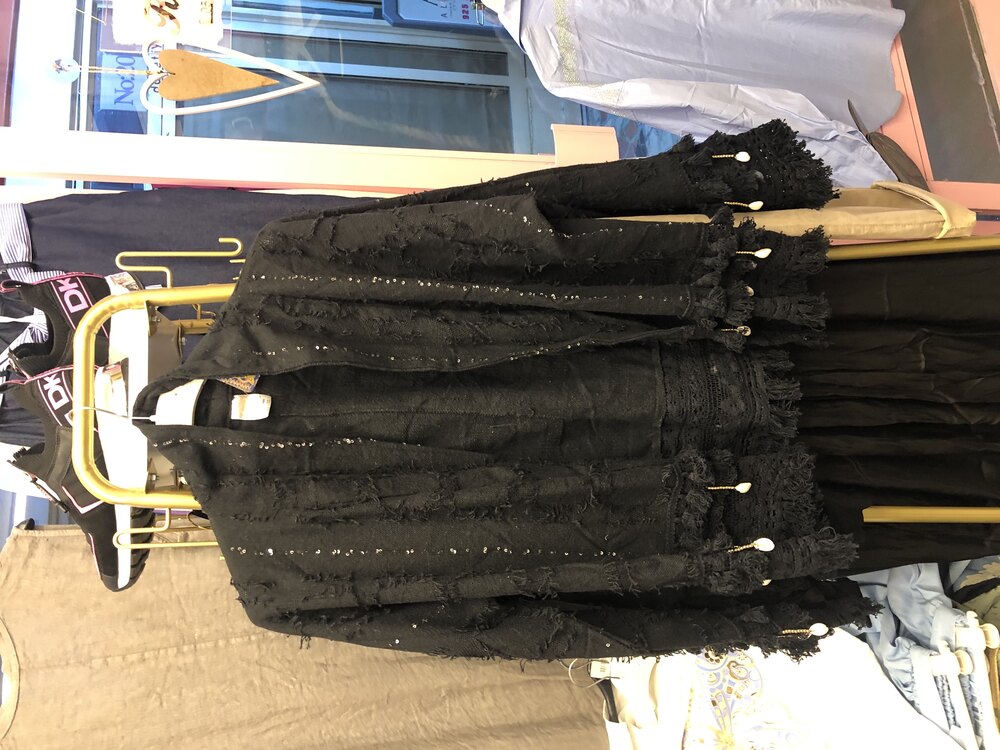 Şal yaka saçaklı ceket