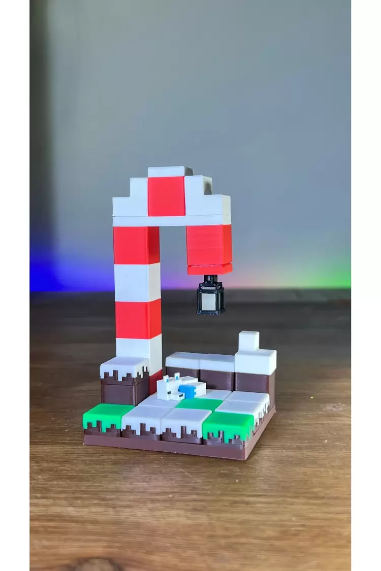 Işığı Emen Minecraft Yılbaşı Temalı Ada Gece Parlayan Figür Seti Hediyelik - 4x4 Boyutunda