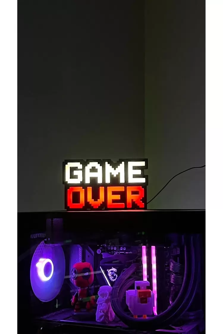 Game Over Aydınlatmalı Tablo- (USB TYPE A ILE ÇALIŞMAKTADIR)