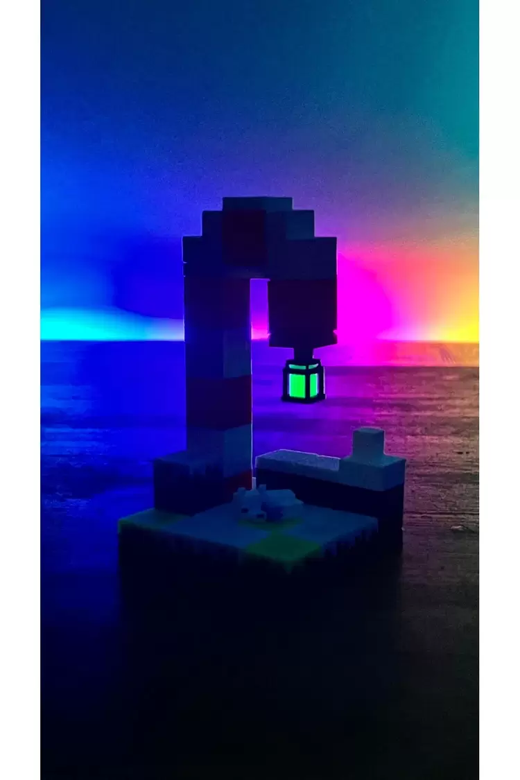 Işığı Emen Minecraft Yılbaşı Temalı Ada Gece Parlayan Figür Seti Hediyelik - 4x4 Boyutunda