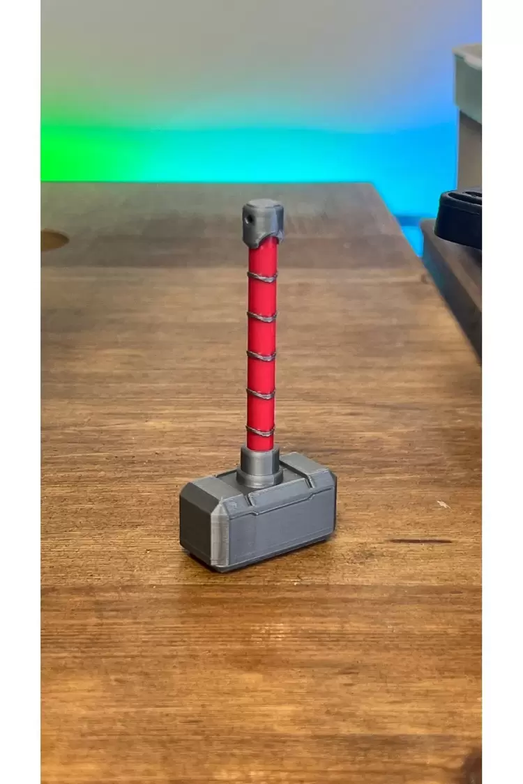 Thor Mjolnir Mıknatıslı Mini Çekiç-KIRMIZI - Dolap Süs Dekorasyonu Hediyelik
