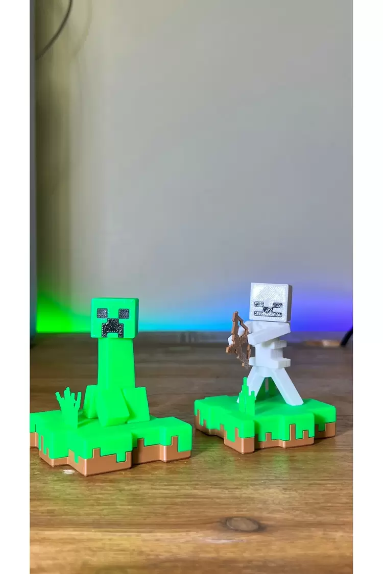 Minecraft İskelet ve Creeper Ada Hediyelik Figür