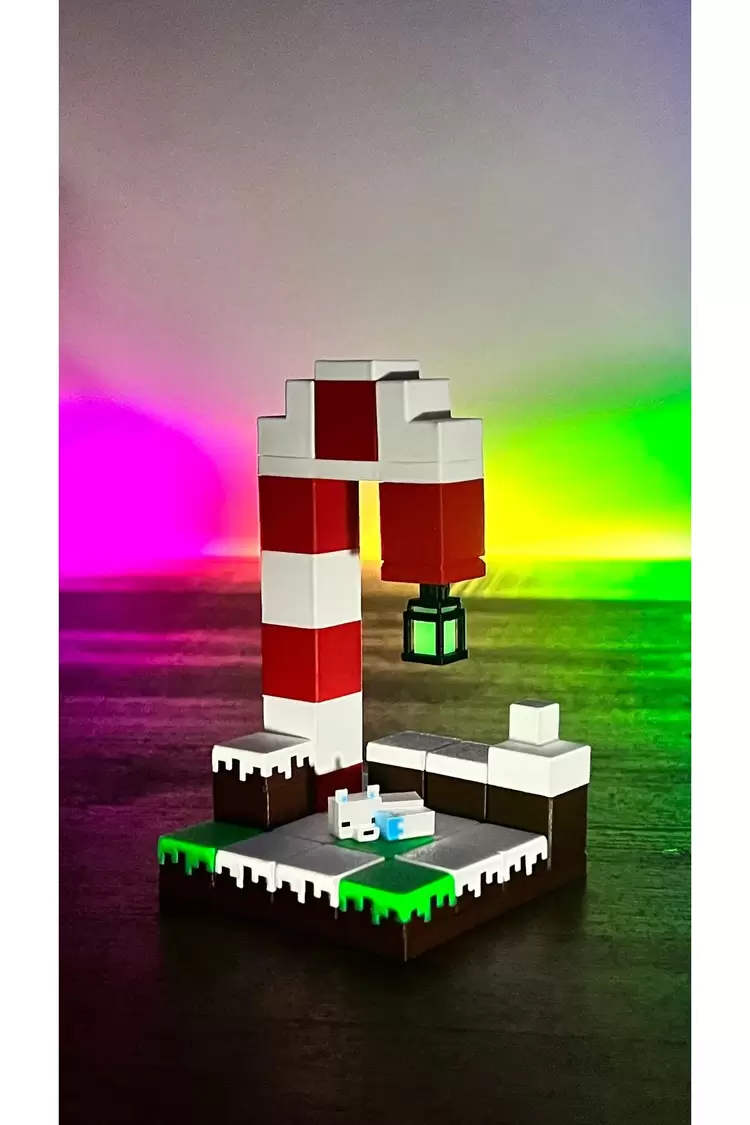 Işığı Emen Minecraft Yılbaşı Temalı Ada Gece Parlayan Figür Seti Hediyelik - 4x4 Boyutunda