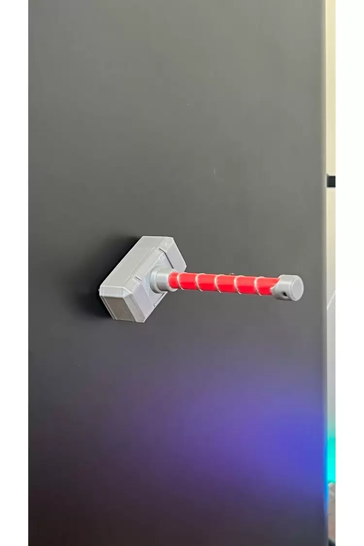 Thor Mjolnir Mıknatıslı Mini Çekiç-KIRMIZI - Dolap Süs Dekorasyonu Hediyelik