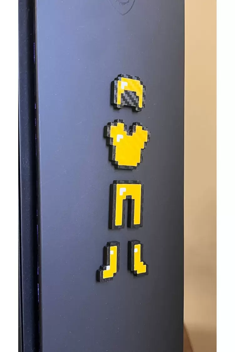 Minecraft Altın Zırh Manyetik Duvar Süsü figür