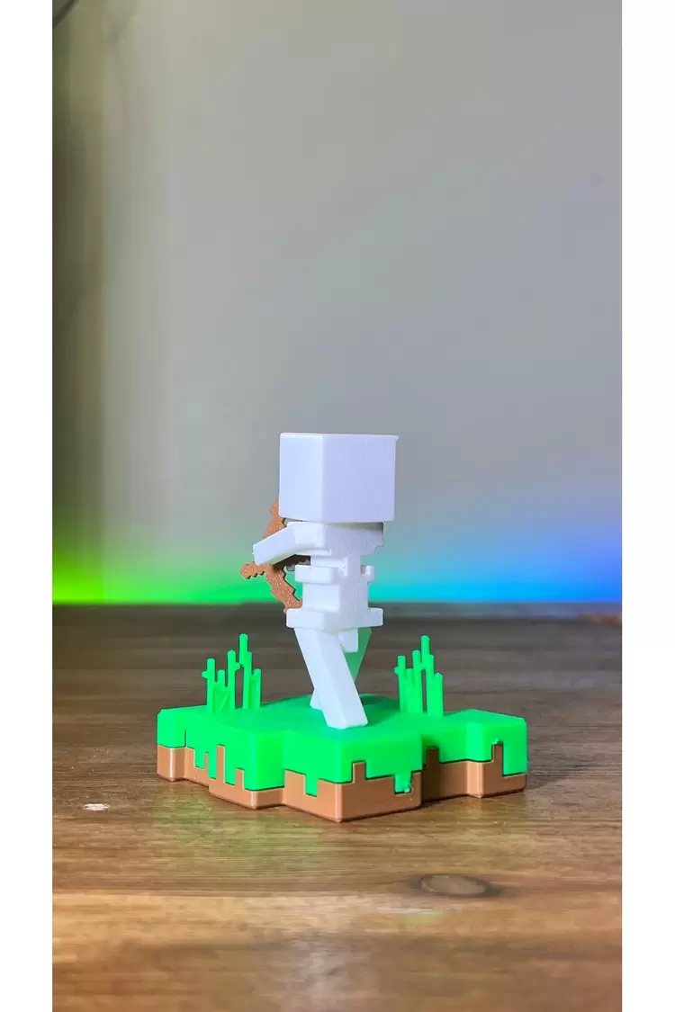 Minecraft İskelet Çim Ada Hediyelik Figür