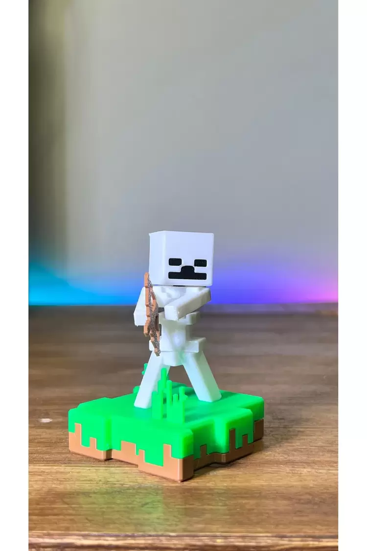 Minecraft İskelet Çim Ada Hediyelik Figür