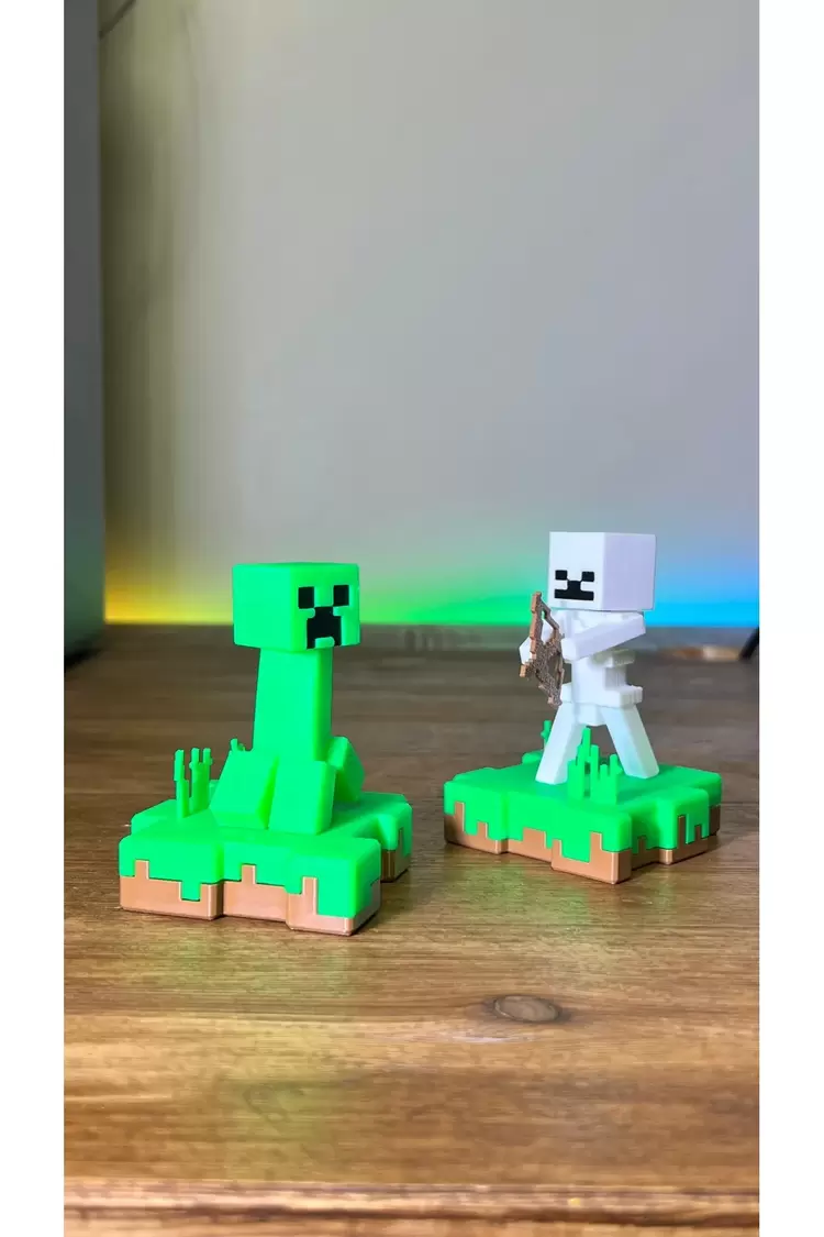 Minecraft İskelet ve Creeper Ada Hediyelik Figür