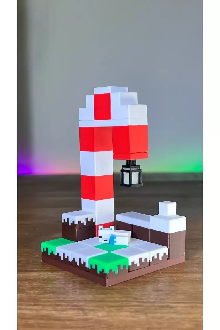 Işığı Emen Minecraft Yılbaşı Temalı Ada Gece Parlayan Figür Seti Hediyelik - 4x4 Boyutunda