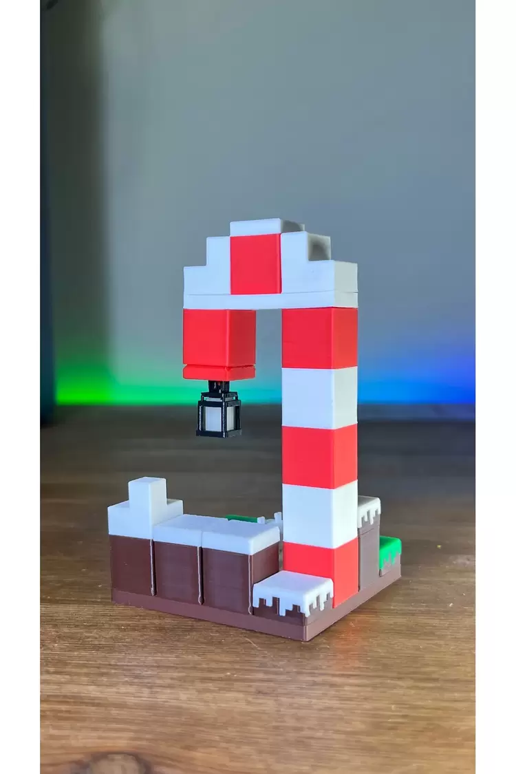 Işığı Emen Minecraft Yılbaşı Temalı Ada Gece Parlayan Figür Seti Hediyelik - 4x4 Boyutunda