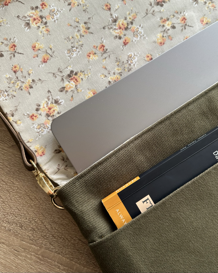 El Yapımı Nakışlı Laptop Çantası 13-14 inç Uyumlu | %100 Pamuk Gabardin Kumaş