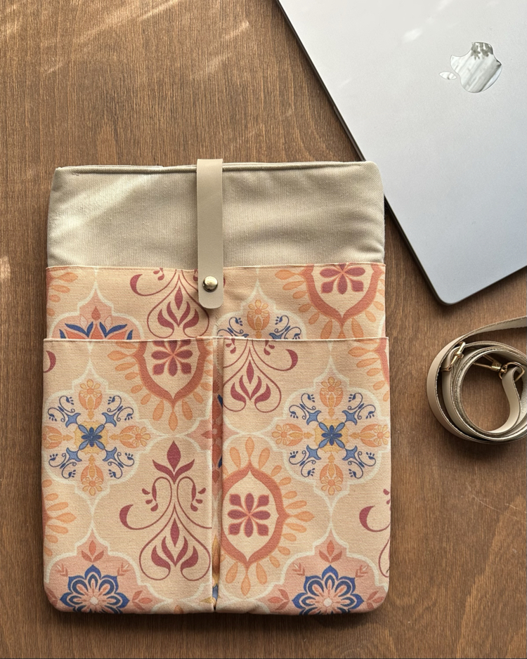 Özel Tasarım El Yapımı Cepli Kılıf Çanta, Tablet Kılıfı, Kitap Kılıfı, Organizer Çanta