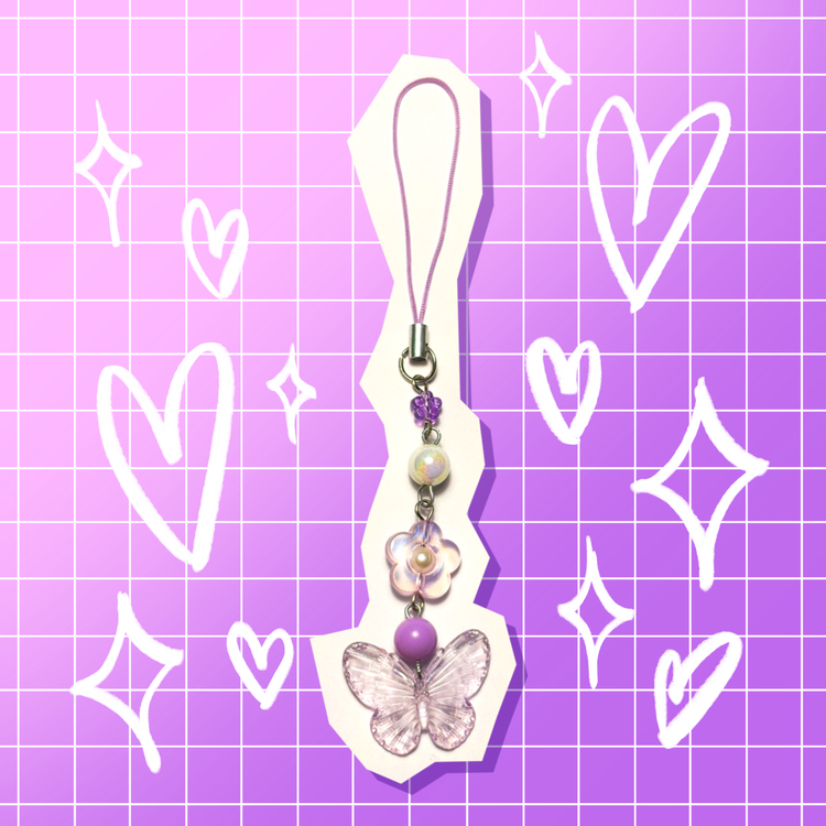 MOR KELEBEK CHARM