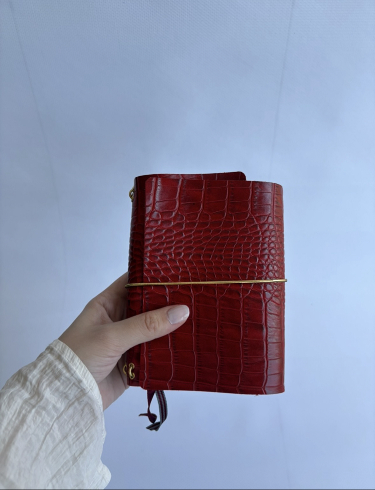 A6 Kırmızı Kroko Trifold