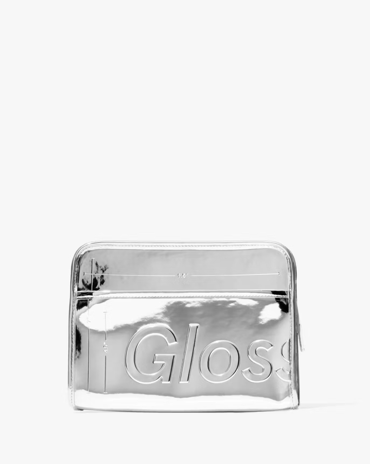 Glossier limited Chrome Beauty Bag