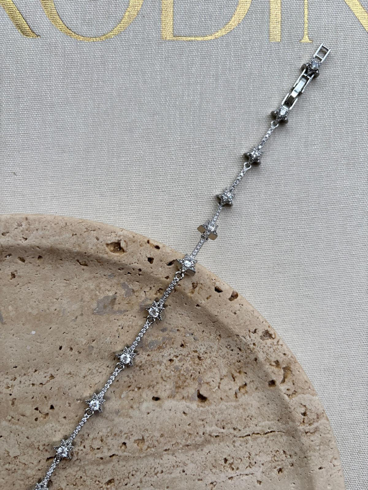 Zirkon Taşlı Yıldız Silver Bileklik