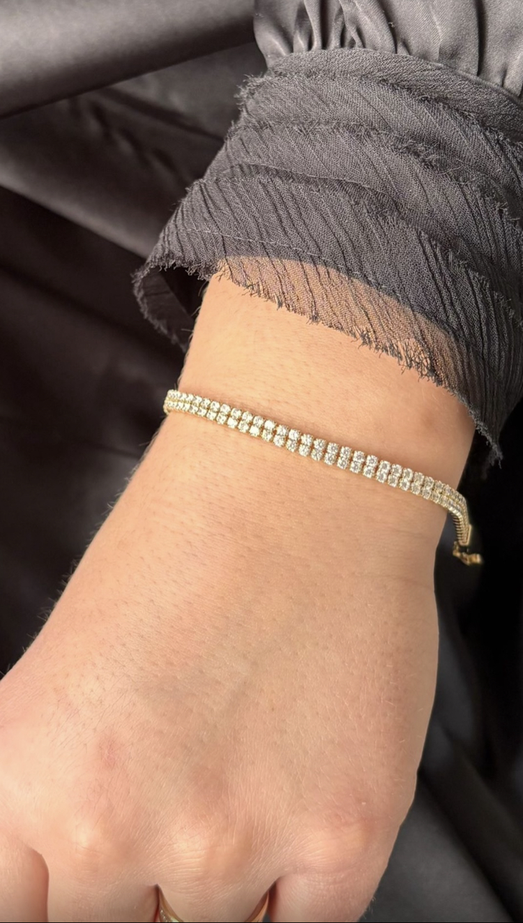 Zirkon Taşlı Gold Bileklik 