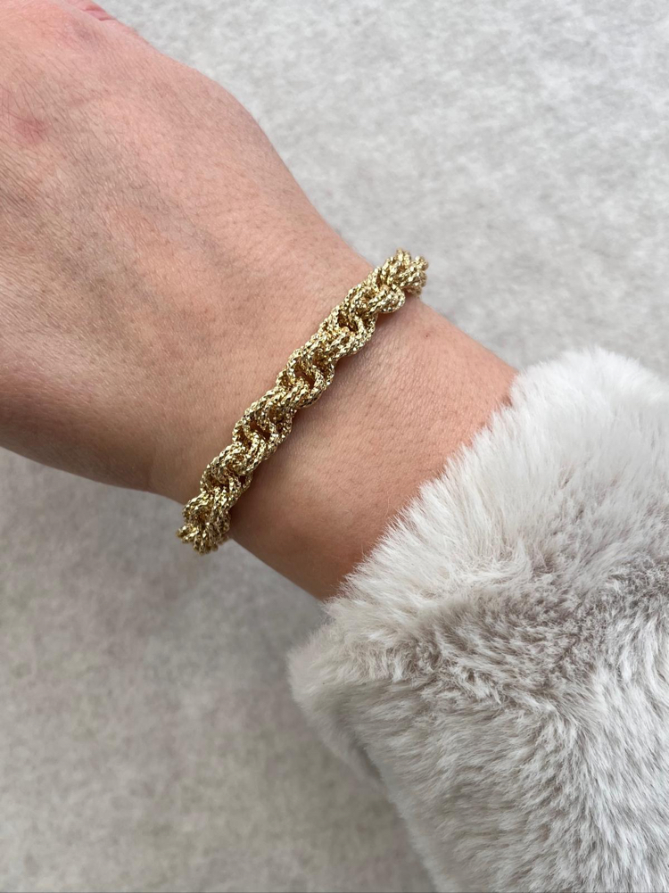 Premium Gold Burgu Zincir Bileklik
