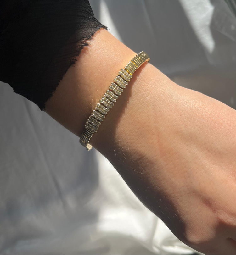 Premium Gold Taşlı Bileklik 
