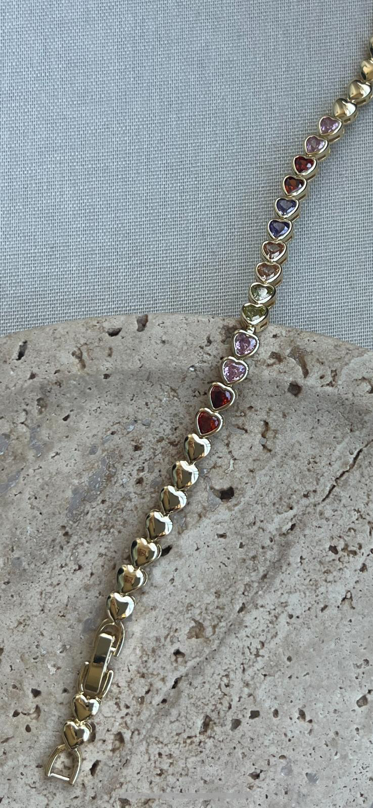 Premium Gold Renkli Taşlı Bileklik