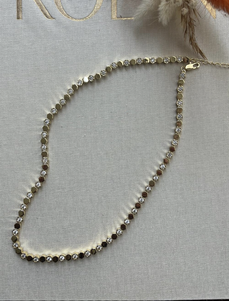 Premium Gold Taşlı Kolye